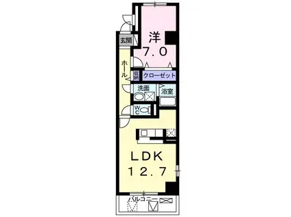 ヴェルデ ストーリアII(1LDK/2階)の間取り写真