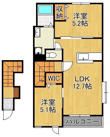 グリーンヒル本城(2LDK/2階)の間取り写真