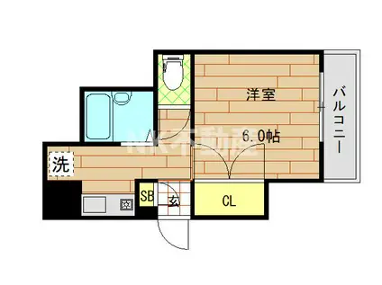 ガリューコート菱屋西(1K/1階)の間取り写真