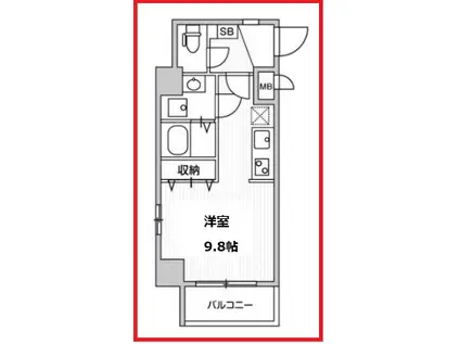 ルニック亀戸(ワンルーム/7階)の間取り写真