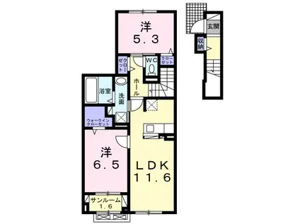 マーベラス(2LDK/2階)の間取り写真