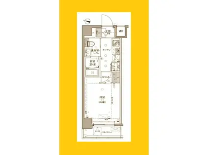 グロース西横浜II(1K/5階)の間取り写真