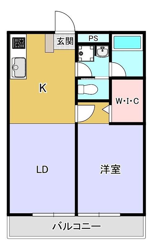 生野パークハイツA(1LDK/2階)の間取り写真