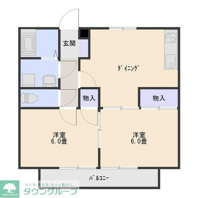 セジュール塩島(2DK/1階)の間取り写真