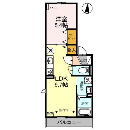 ヴィラ登戸町(1LDK/2階)の間取り写真
