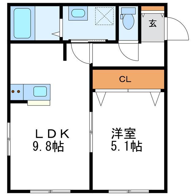 CHISE チセ(1LDK/1階)の間取り写真