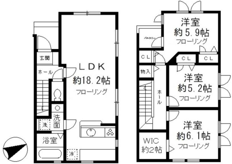 HIL TOP(3LDK/1階)の間取り写真