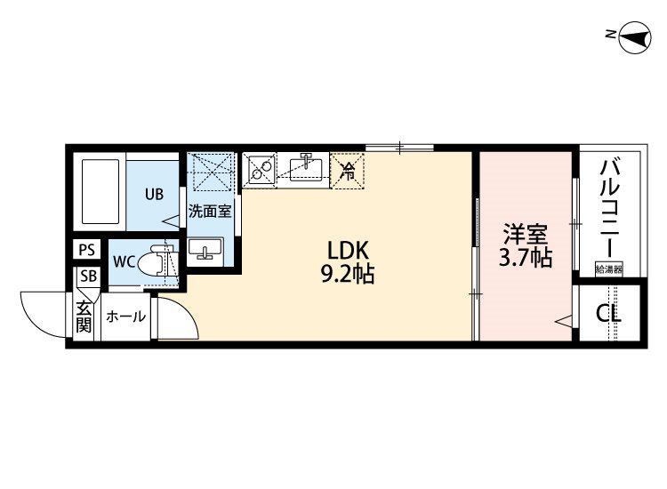 CRASTINE弥次ヱ町4丁目A棟(1LDK/3階)の間取り写真
