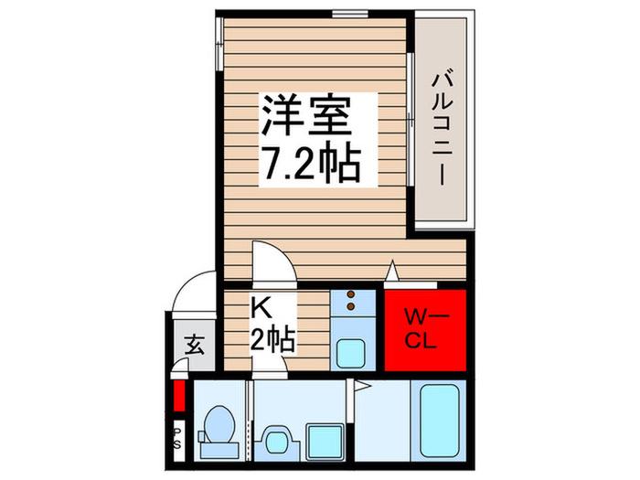 カーサ デ ビエント(1K/1階)の間取り写真