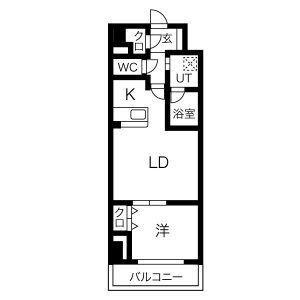 ロイジェント日吉II(1LDK/6階)の間取り写真