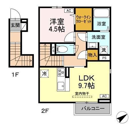GRAND MAISON.26(1LDK/2階)の間取り写真