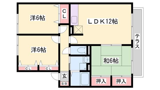 カームフォレスト(3LDK/2階)の間取り写真
