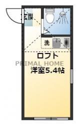 ユナイト反町バレンシアロッソ(ワンルーム/2階)の間取り写真