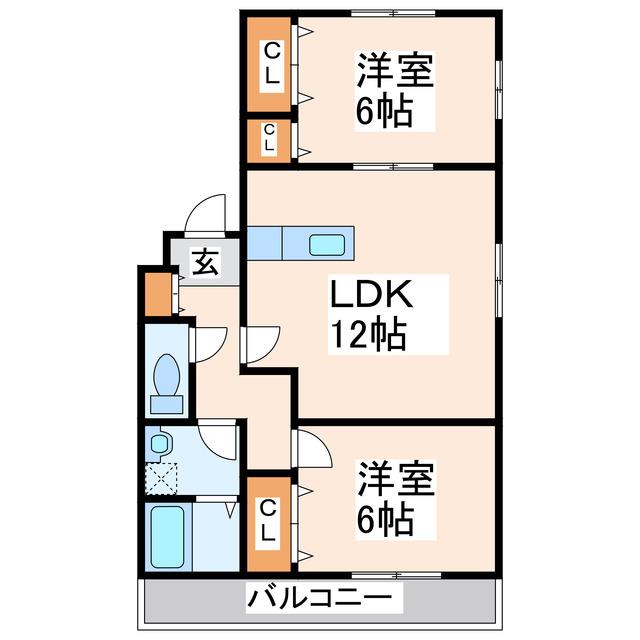 ケインズハウスI(2LDK/1階)の間取り写真