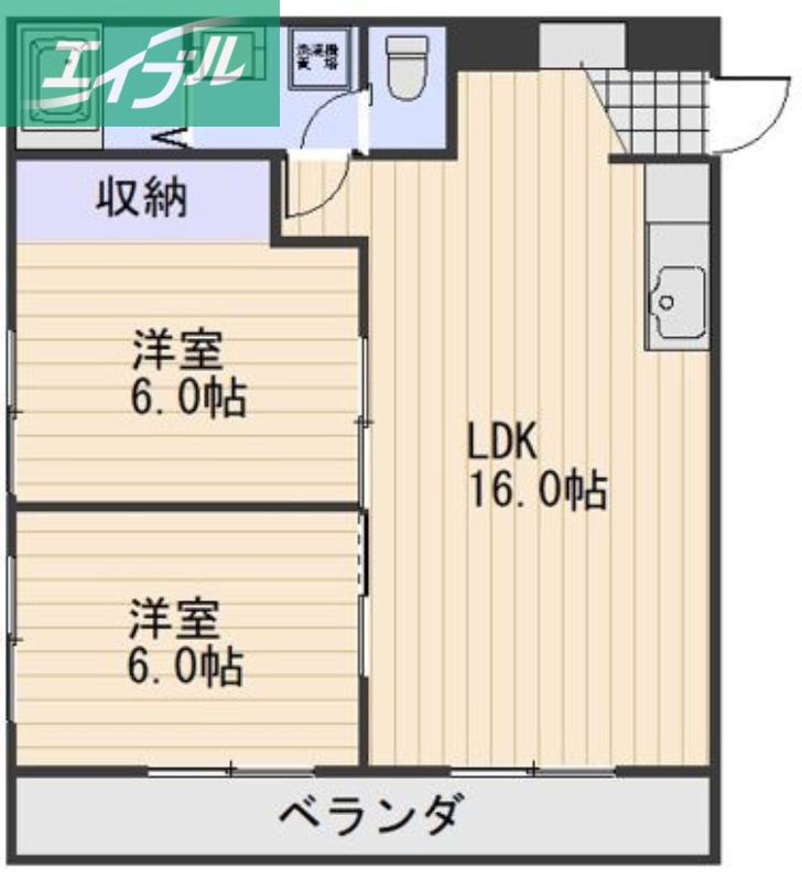小原マンション(3LDK/3階)の間取り写真