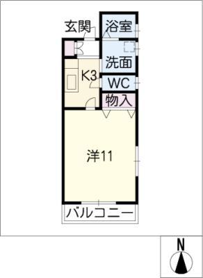 AII PALACEIII(1K/2階)の間取り写真