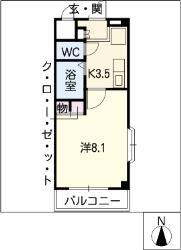 イースト TOWN K(1K/1階)の間取り写真