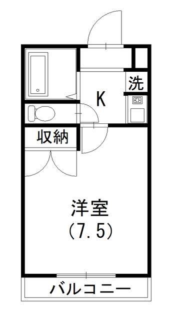 レジデンスジュネス(1K/1階)の間取り写真