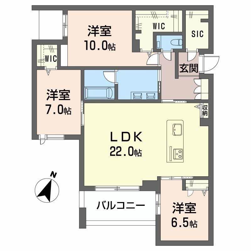 ローヤル錦(3LDK/1階)の間取り写真