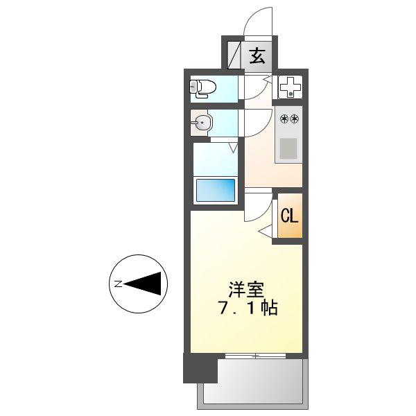 プレサンス大須観音(1K/7階)の間取り写真