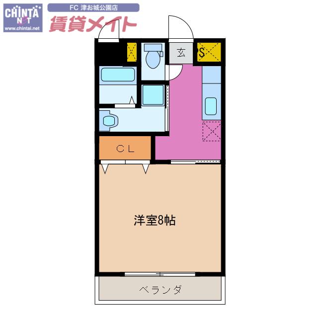 GRAND ESPOIR(1K/1階)の間取り写真