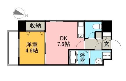 RENGE HAOUSE(1DK/9階)の間取り写真