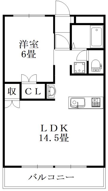 ヒューマンスペースII(1LDK/3階)の間取り写真