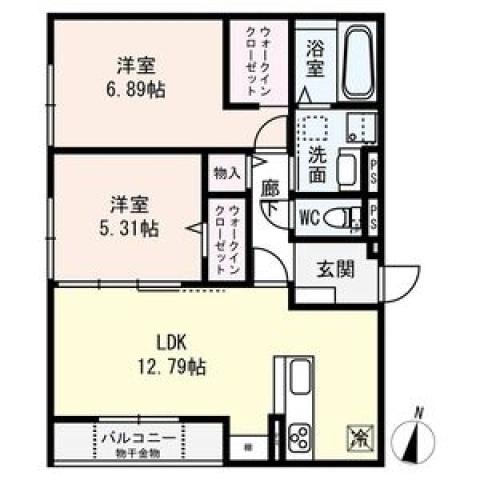RETOLIA四条町(2LDK/3階)の間取り写真