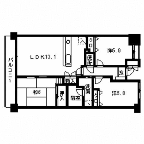 ラ・カーサ290(3LDK/7階)の間取り写真