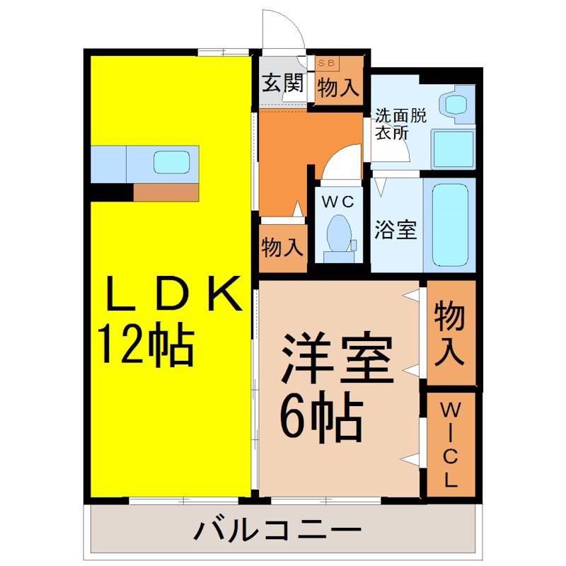 オークビレッジ名城(1LDK/2階)の間取り写真