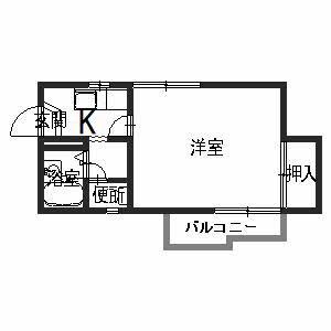 メゾンキンセイ(1K/2階)の間取り写真
