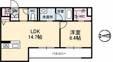 シャーメゾンステージ新山口駅前 C棟(1LDK/1階)の間取り写真