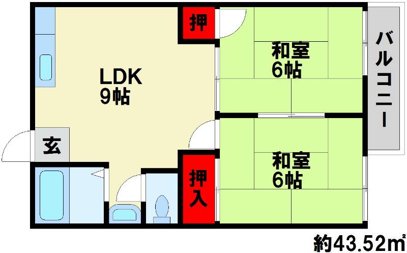 アマゾン正弥II(2LDK/2階)の間取り写真
