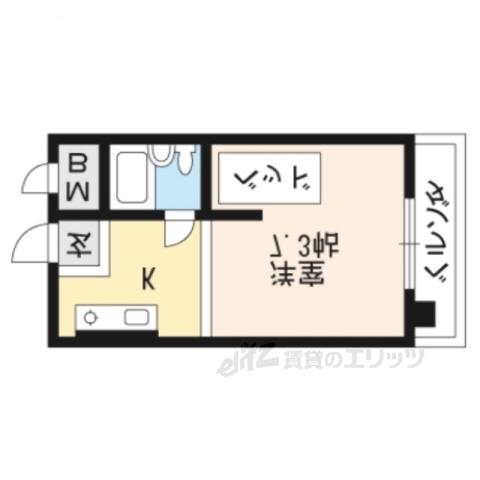 瀬田エステートシティ(ワンルーム/2階)の間取り写真