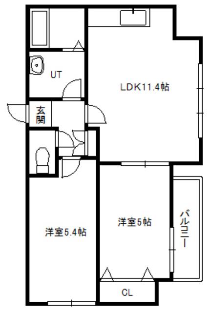 カサトレスAG(2DK/6階)の間取り写真