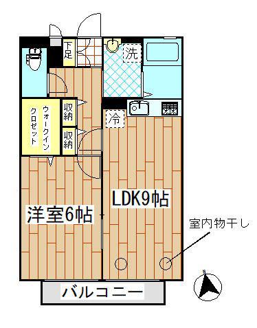 メゾン・ソレーユ(1LDK/1階)の間取り写真