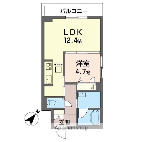 ルナステージ八千代台(1LDK/1階)の間取り写真