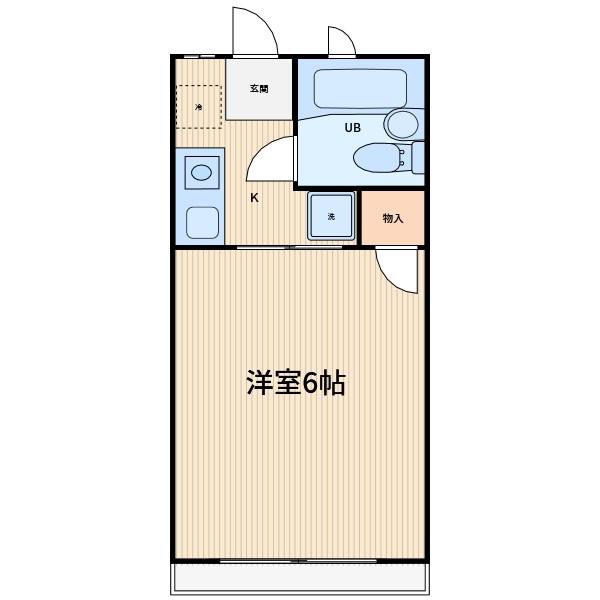 メゾン薫(1K/1階)の間取り写真