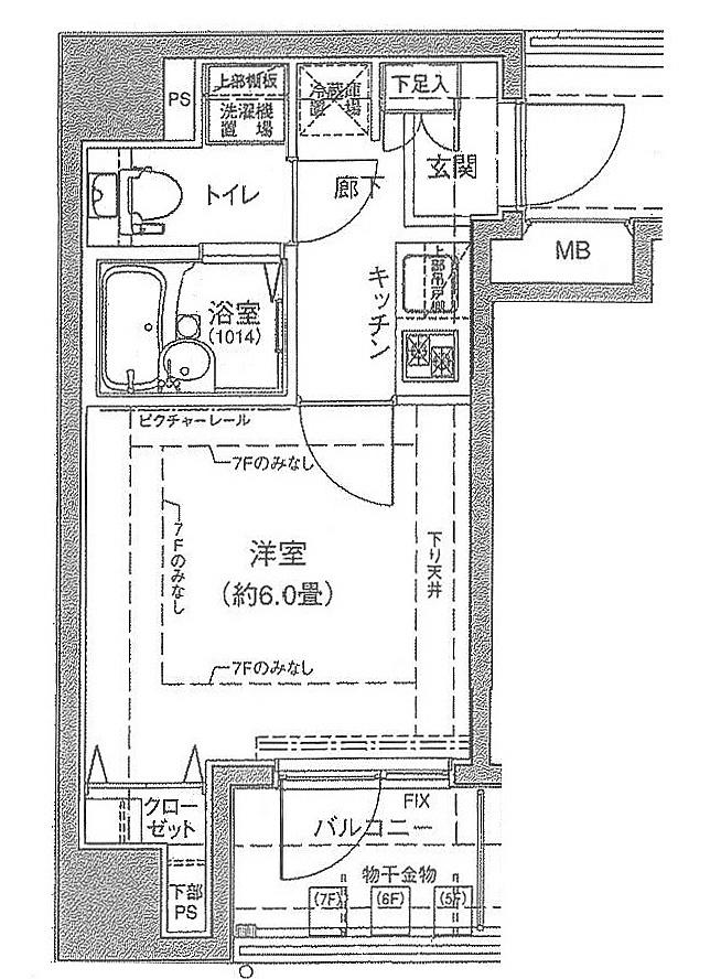 ドルチェ東京本所(1K/4階)の間取り写真