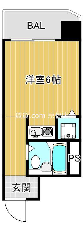 ワットハイム 都島(ワンルーム/5階)の間取り写真