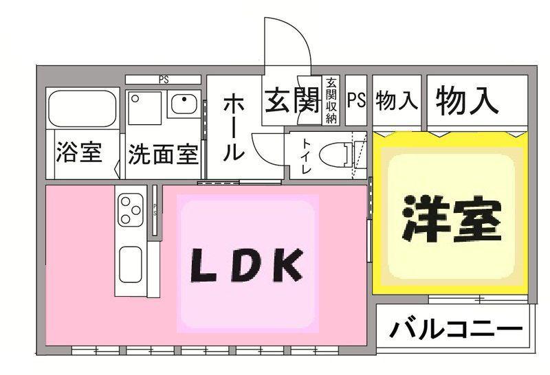 ラルーチェさくら(1LDK/2階)の間取り写真