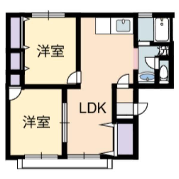 ベル・ファミール(2LDK/2階)の間取り写真
