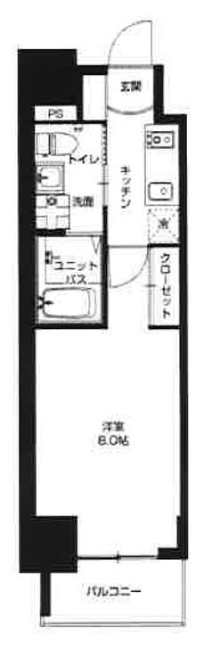 URBAN FLATS中之島(1K/2階)の間取り写真