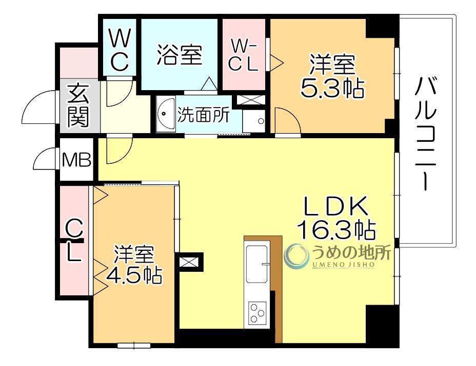 GOTOビルディング(2LDK/7階)の間取り写真