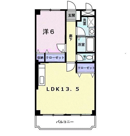 マリッチ雅(1LDK/2階)の間取り写真