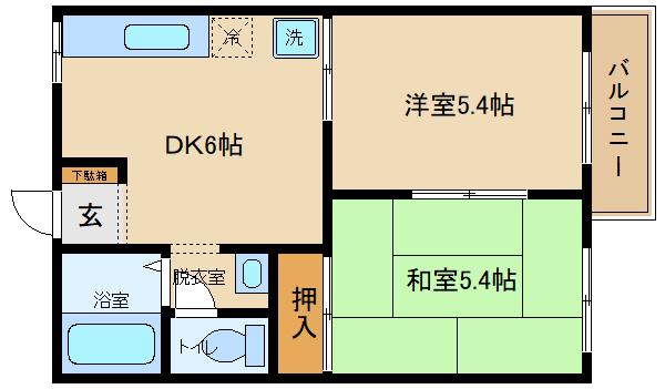 シャーメゾン・カーサあおやま(2DK/2階)の間取り写真