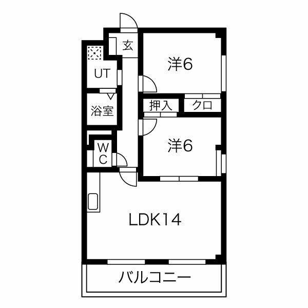 シャンテタチバナ(2LDK/3階)の間取り写真