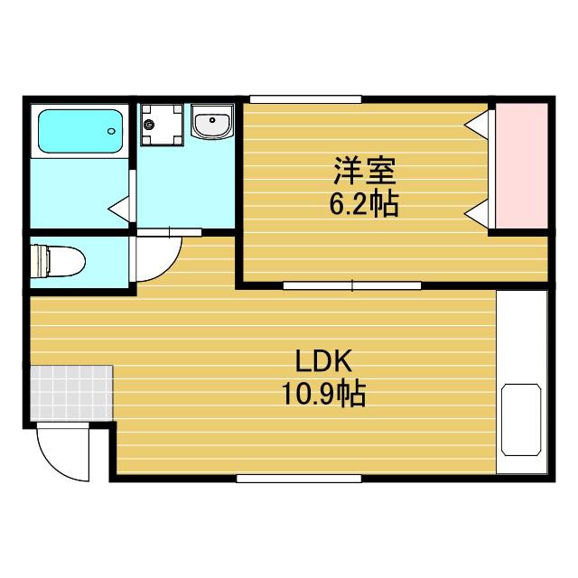 木川東戸建(1LDK/1階)の間取り写真