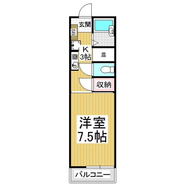 セントラルマンション(1K/4階)の間取り写真