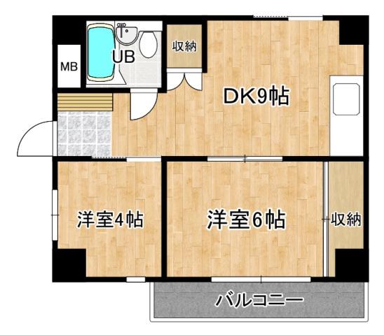 本多堺町ビル(2DK/5階)の間取り写真